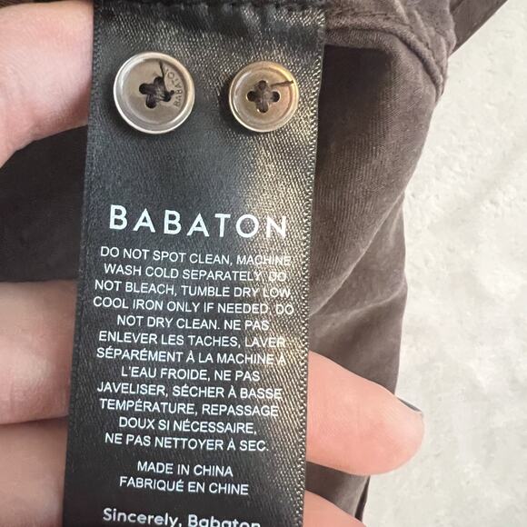 Aritzia Babaton Utility Top Womens Small Brown Button Up Minimalist Old Money - Picture 9 of 11